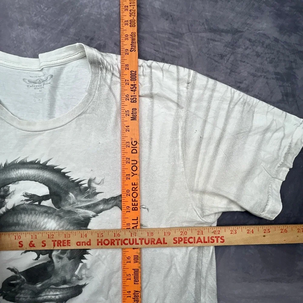 Extreme Pain Clothing Tiger Dragon Graphic Tee White XL Y2K Skater Grunge 0494 - Picture 6 of 7